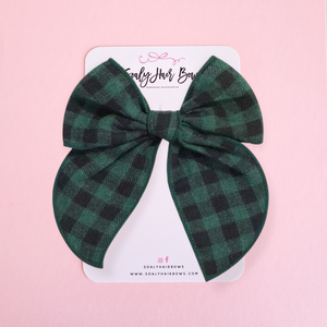 Green Gingham Bow