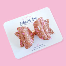 Cargar imagen en el visor de la galería, Rose Gold Confetti Hearts Bow