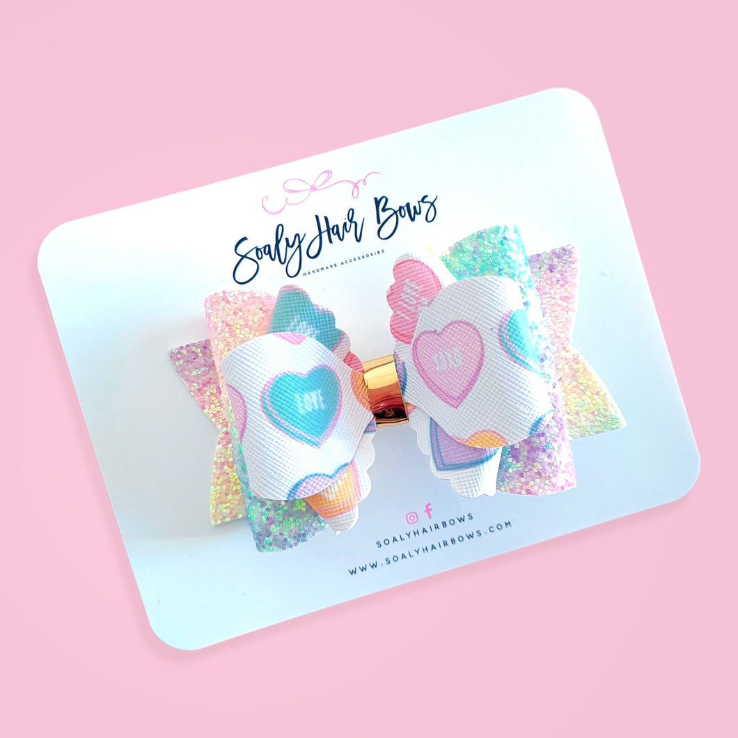 Conversation Hearts Bow